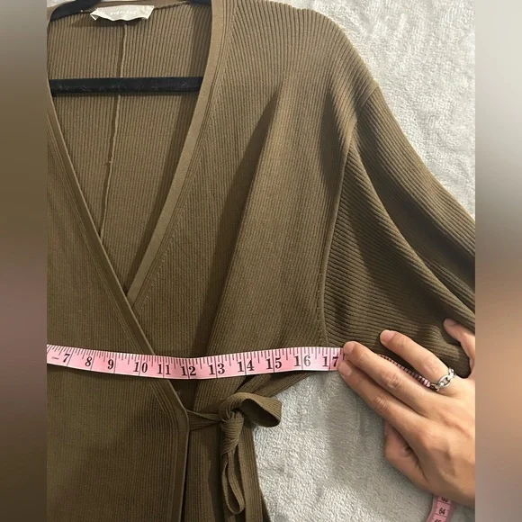 Everlane the ribbed wrap midi 3/4 sleeve dress - Picture 8 of 12